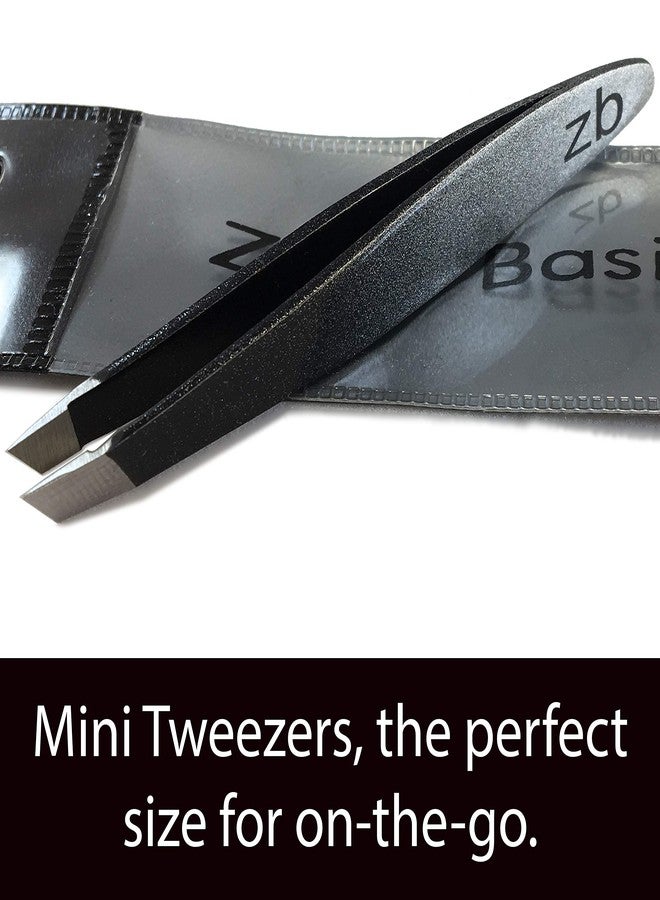 Zizzili Basics Mini Slant Tweezers - Best Tweezers for Eyebrow, Facial Hair Removal and your Precision Needs (Midnight Ombre) - Image 2